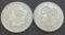 (2) Morgan 1 Troy oz .999 fine silver round coins