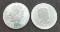 (2) 1 Troy Oz .999 fine silver Canadian 5 Dollars round coins