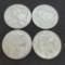 (4) 1 Troy Oz .999 fine silver Buffalo round coins