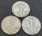 1937, 1939 D and 1942 3 walking liberty 90% silver Half Dollar Coins, Nice lot