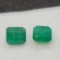 Pair of Square cut Green Emerald gemstone
