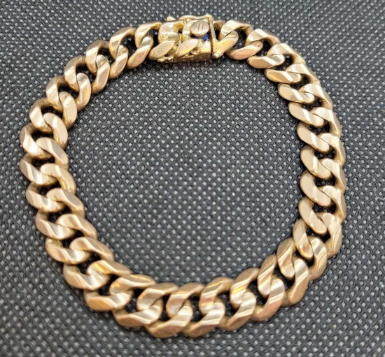 Mens 7 Inch 18K Rose Gold Vintage Bracelet