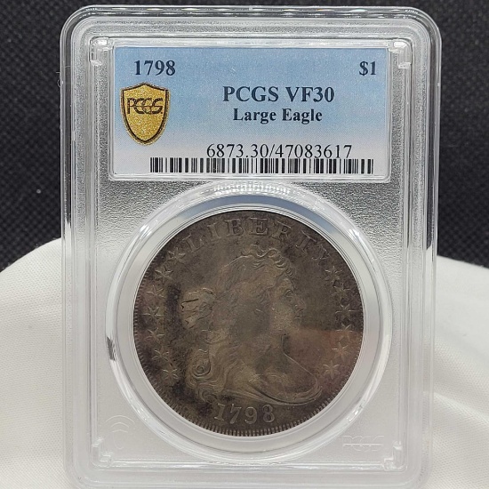 1798 Draped Bust Dollar PCGS Very Fine-30 Large Eagle Variety
