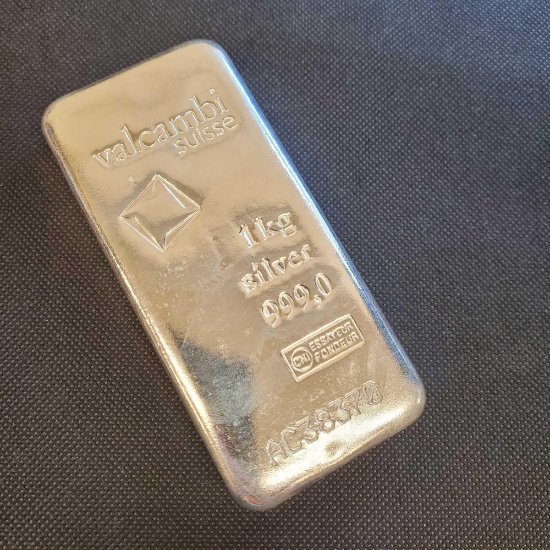 Valcambi 1kg Silver Bar .999 Fine silver