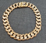 Mens 7 Inch 18K Rose Gold Vintage Bracelet