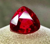 Astonishing Sparkly 5ct Trillion Cut Ruby July Birthstone