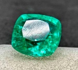 Astonishing Mega Green Glow 7ct Square Cut Emerald Gemstone