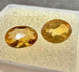 Pair of Oval Cut Citrine Gemstones 1.9ct Total