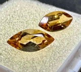 Pair of Marquis Cut Citrine Gemstones 1.7ct Total