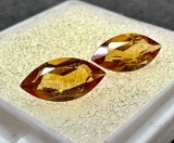 Pair of Marquis Cut Citrine Gemstones 1.8ct Total