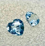 Pair of Heart Cut Topaz Gemstones .4ct Total