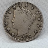 1912-S Liberty V Nickel Fine Key Date 238,000 Mintage
