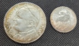 Rare 1940 Vatican 5 Lire Gem Unc Silver Pope Pius XII and John Paul II Meda