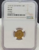 Frederick III gold 1/4 Ducat 1670-GK MS64 NGC