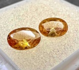 Pair of Oval Cut Citrine Gemstones 1.4ct Total