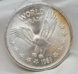1 Troy Oz .999 fine silver round coin world trade