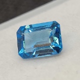 Emerald Cut Blue Topaz gemstone 1.80ct