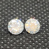 pair of Round Brilliant cut Moissanite Diamond Gemstone