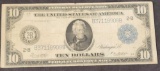 1914 $10 Federal Reserve Note Blue Seal Large Size Banknote