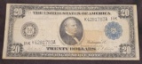 1914 $20 Federal Reserve Note Blue Seal Large Size Banknote