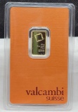 Valcambi Suisse 2.5g .999 fine Gold bar
