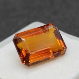 Emerald Cut Orange Citrine gemstone 7.05ct