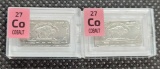 (2) 1g Cobalt Buffalo bars