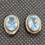 Pair of blue Topaz set in 925 silver