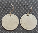 set of 1906 barber liberty Nickel Earrings