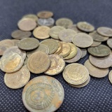 Over 50 USSR Russian KOPEKS coins, These are from the 68-90 Soviet Era