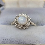 Silver 925 Ring with set Moonstone size 6.5