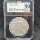 2004 Silver Eagle Dollar Vaultbox Series 2 Perfect 10