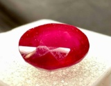 7ct Oval Cut Opaque Ruby Gemstone