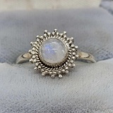 silver 925 ring with set Moonstone