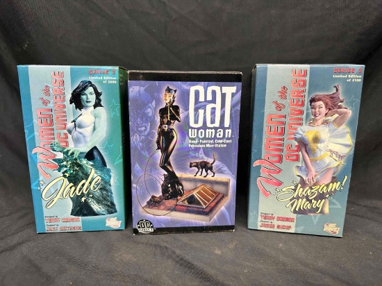 Woman of the DC Universe Limited Mini Busts. Jade, Shazam Mary. Catwoman DC Direct Statue