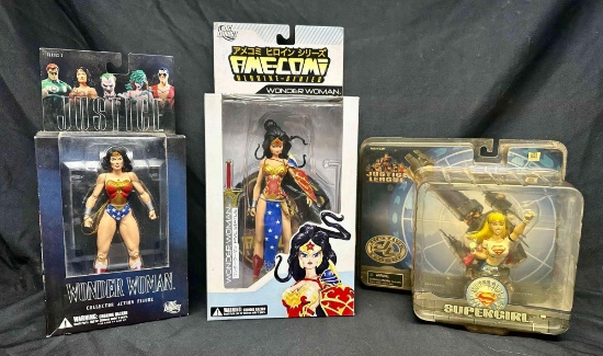 Ame-Comi Anime Style Wonder Woman Statue, DC Direct Justice Figure, Supergirl Mini Bust