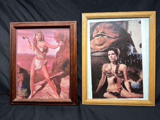Framed Art Star Wars, One Million Years BC. Raquel Welch, Carrie Fisher