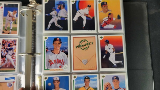 Upper Deck Folder full of 1991 Baseball Cards NM