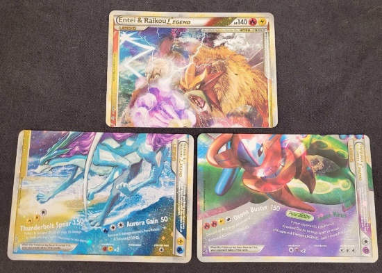 Pokemon Legend Card Lot Entei and Raikou Rayquaza and Deoxys Raikou Suicune