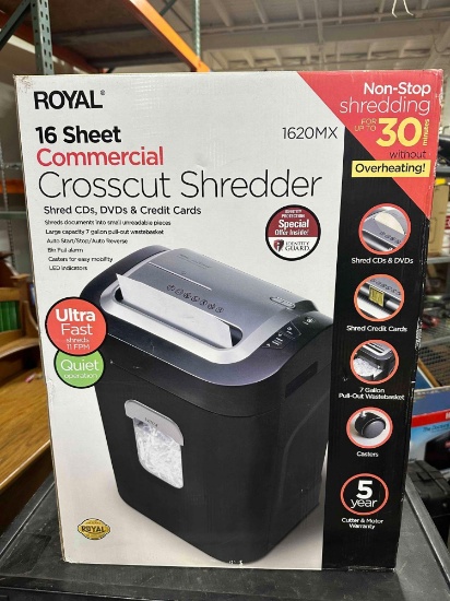 ROYAL 16 Sheet Commercial Cross Cut Paper Shredder 1620MX