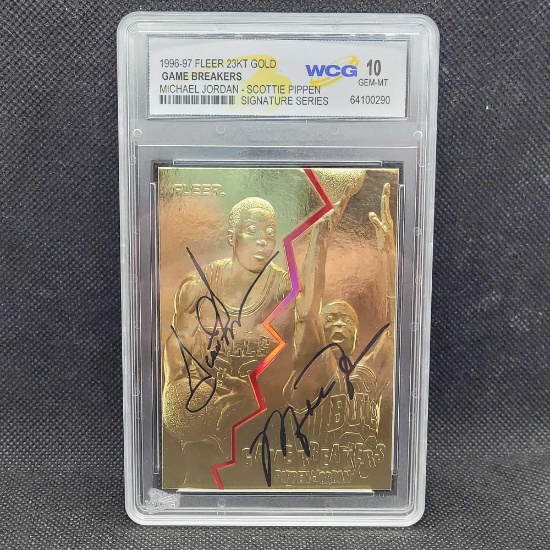 1996-97 Fleer 23kt gold Michael Jordan Scottie Pippin WCG 10