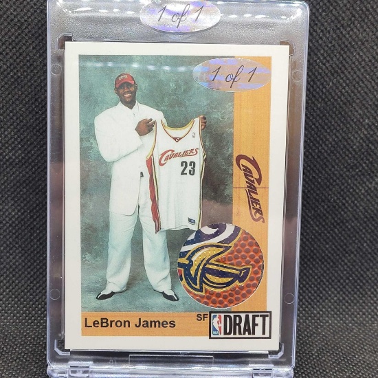 Custom Cut 1 of 1 Lebanon James patch basketball card