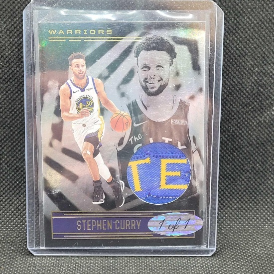 Custom Cut 1 of 1 Stephen Curry Patch basketball card