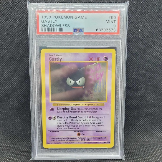 1999 Shadowless Gastly PSA 9 Pokemon card