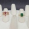 Ring lot 925 Silver Rings with Ruby and emerald gemstones