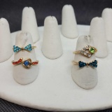 4 Gold tone Deco jewelry Rings