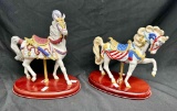 Vintage Lenox Carousel Horses 1992 Camelot and 1991 Pride of America