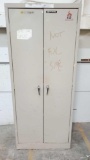 2 door off-white metal cabinet
