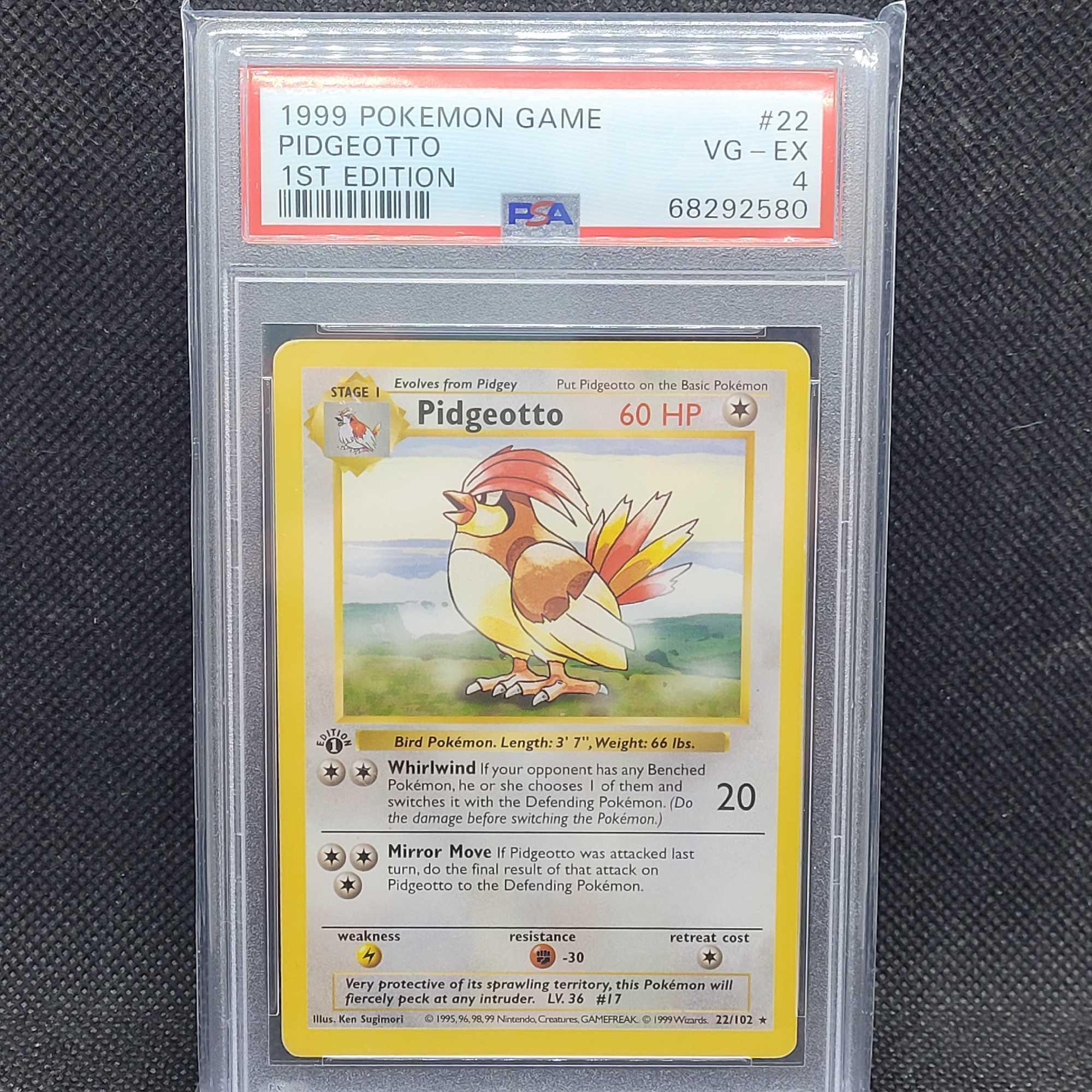 1999 1st Edition Shadowless Pidgeotto PSA 4 | Proxibid