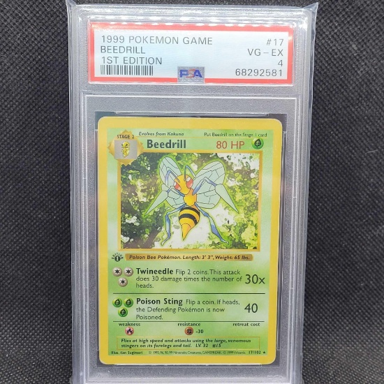 1999 1st Edition Shadowless Beedrill PSA 4 pokemon card